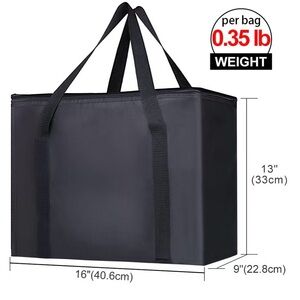 Bodoan 3-Pack Insulated Food Delivery/Reusable Grocery Shopping Bags